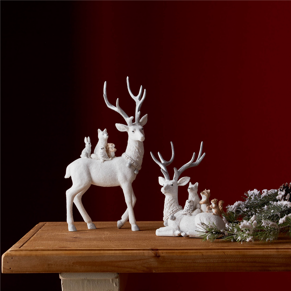 Winter Deer with Woodland Friends Figurine (Set