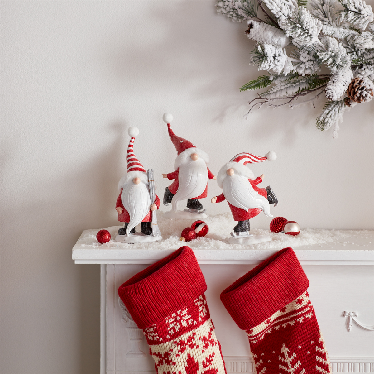 Winter Sport Gnome (Set of 3) 7"H, 8"H, 8.5"H Resin