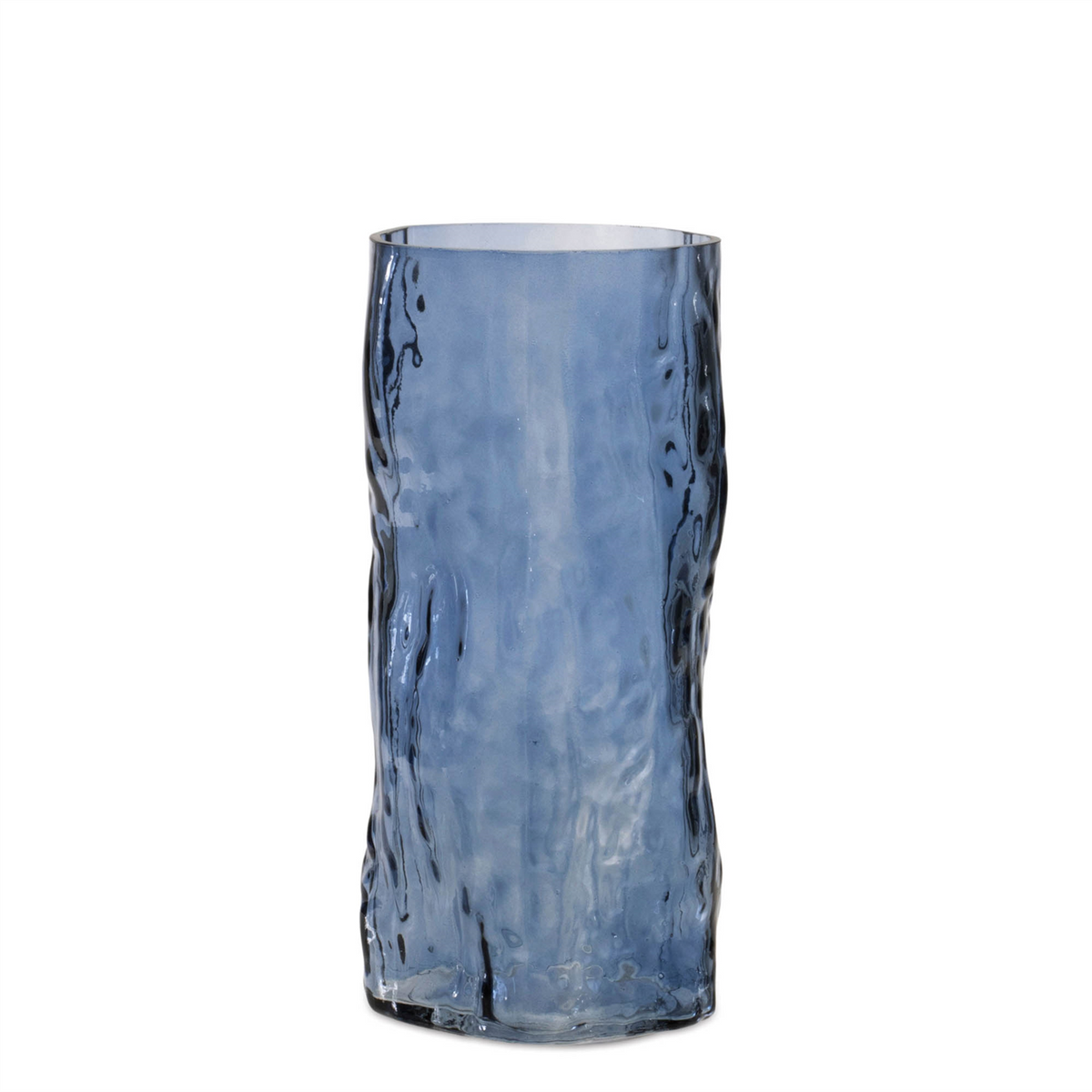 Blue Wavy Glass Vase (Set of 2)