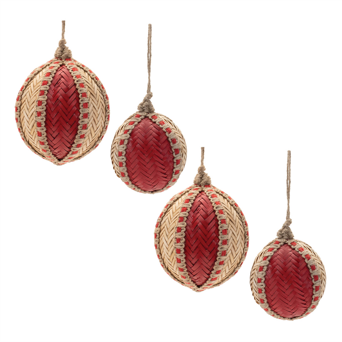 Woven Bamboo Ornament (Set of 4)