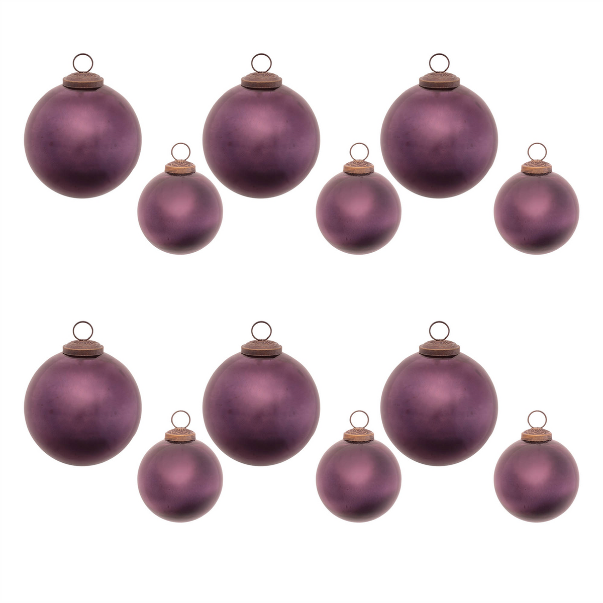 Ball Ornament (Set of 12) 3"D, 4"D Glass