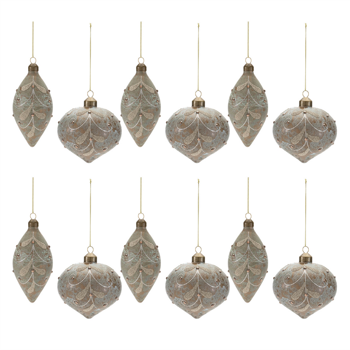 Beaded Glass Ornament (Set of 12)