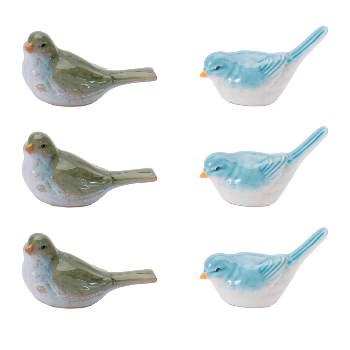 Bird (Set of 6) 3"H, 3.5"H Stoneware