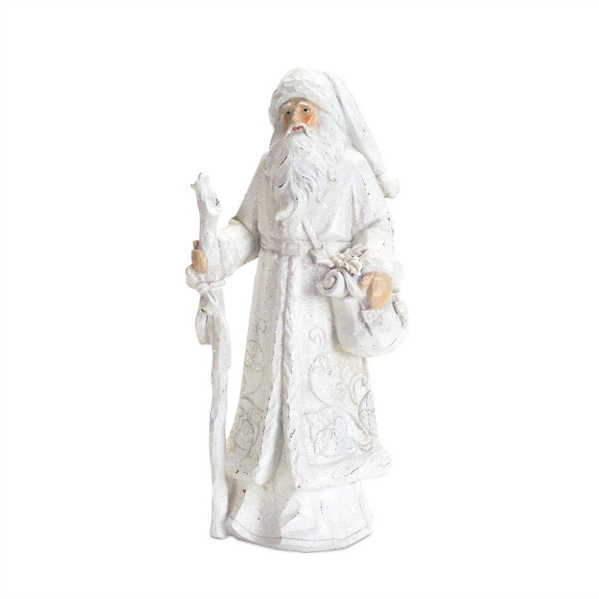 Snowy White Winter Santa Figurine (Set of 3)