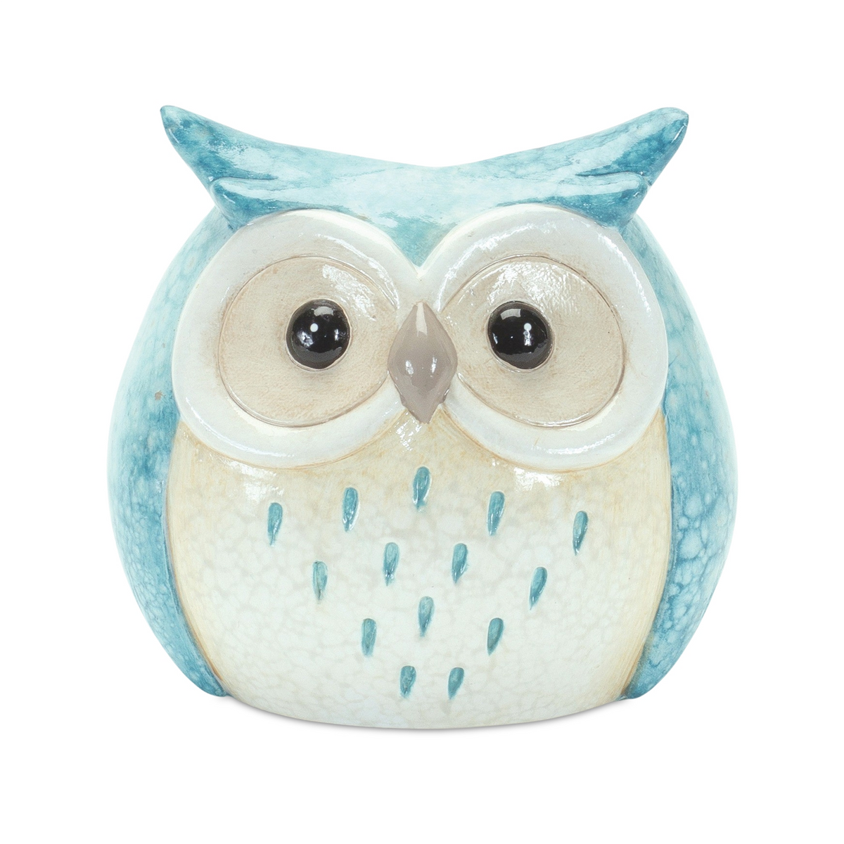 Whimsical Pastel Terra Cotta Owl Figurine (Set of 3)
