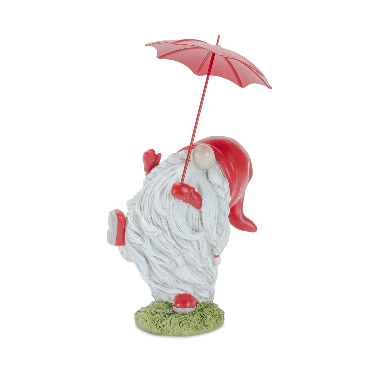 Whimsical Dancing Garden Gnome Figurine with Umbrella (Set of 4)