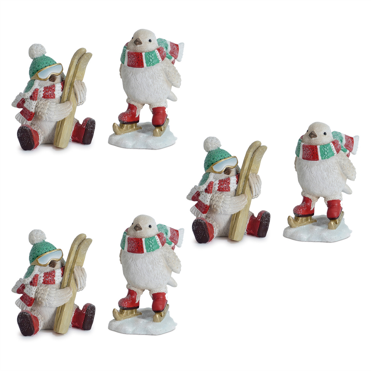 Winter Sport Bird Figurine (Set of 6)