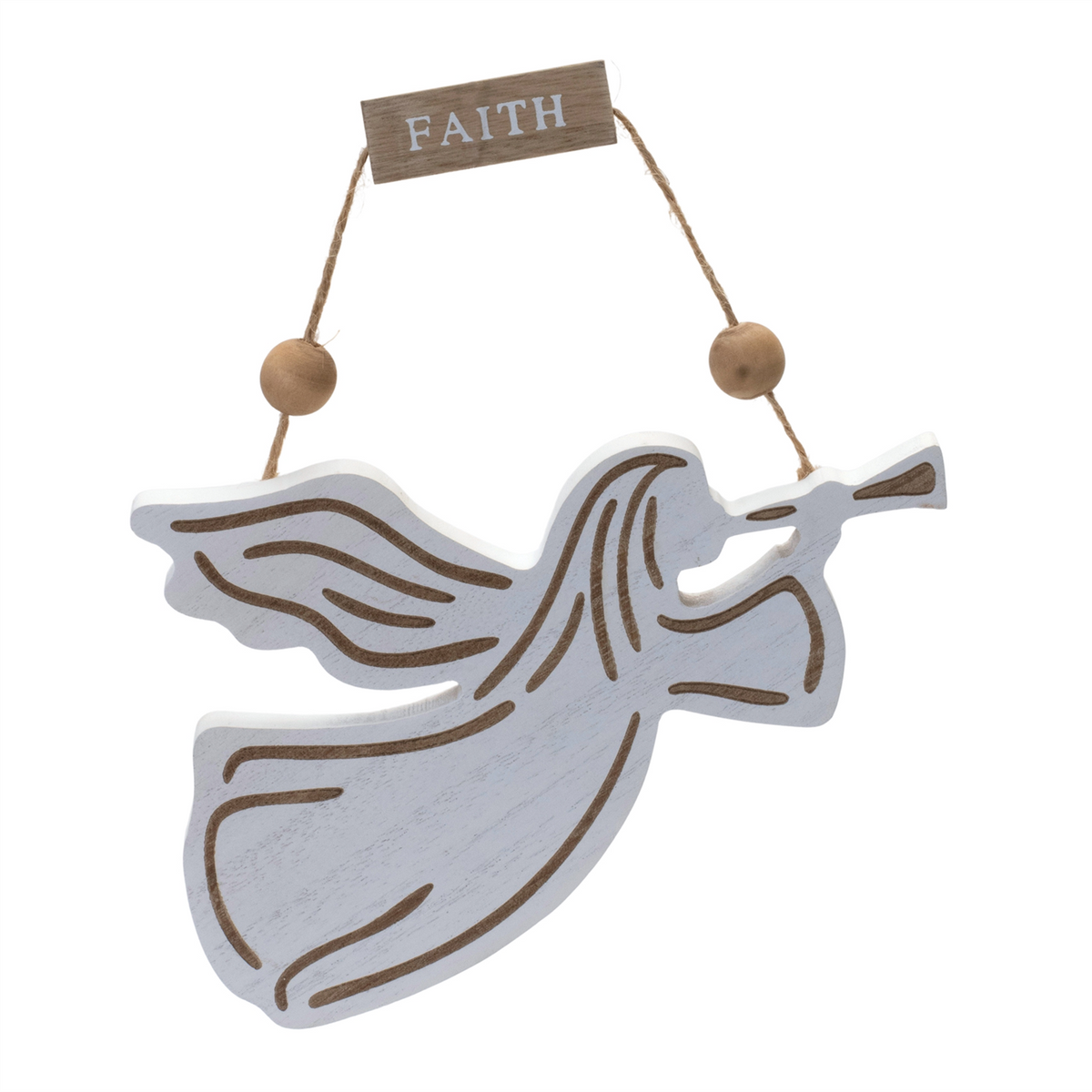 Wood Dove and Angel Sentiment Ornament (Set of 6)