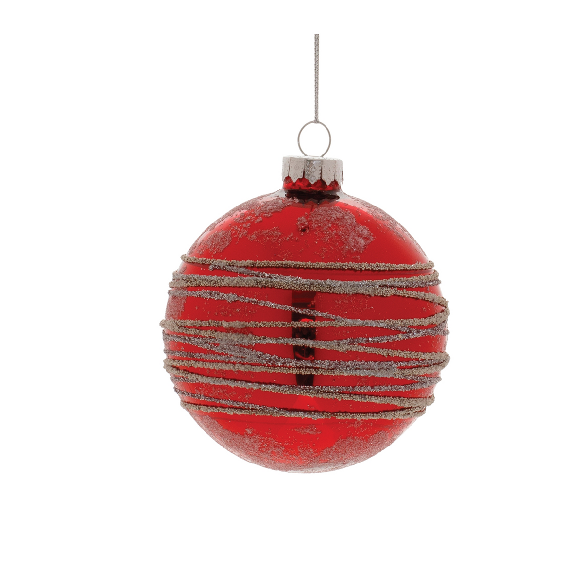 Ball Ornament (Set of 6) 3"D, 4"D Glass