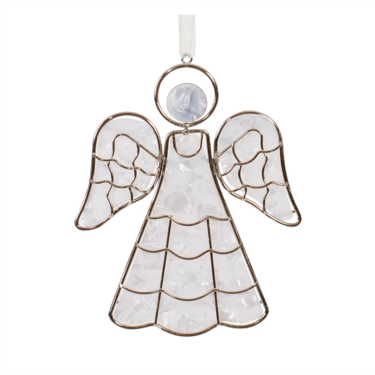 Angel Ornament (Set of 6) 5”H Plastic/Metal