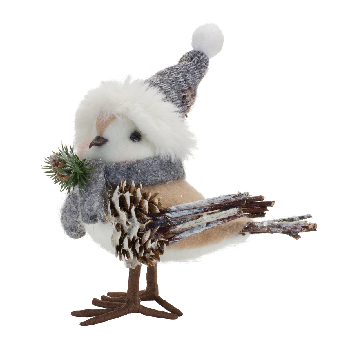 Winter Bird Shelf Sitter with Natural Accents (Set of 12)