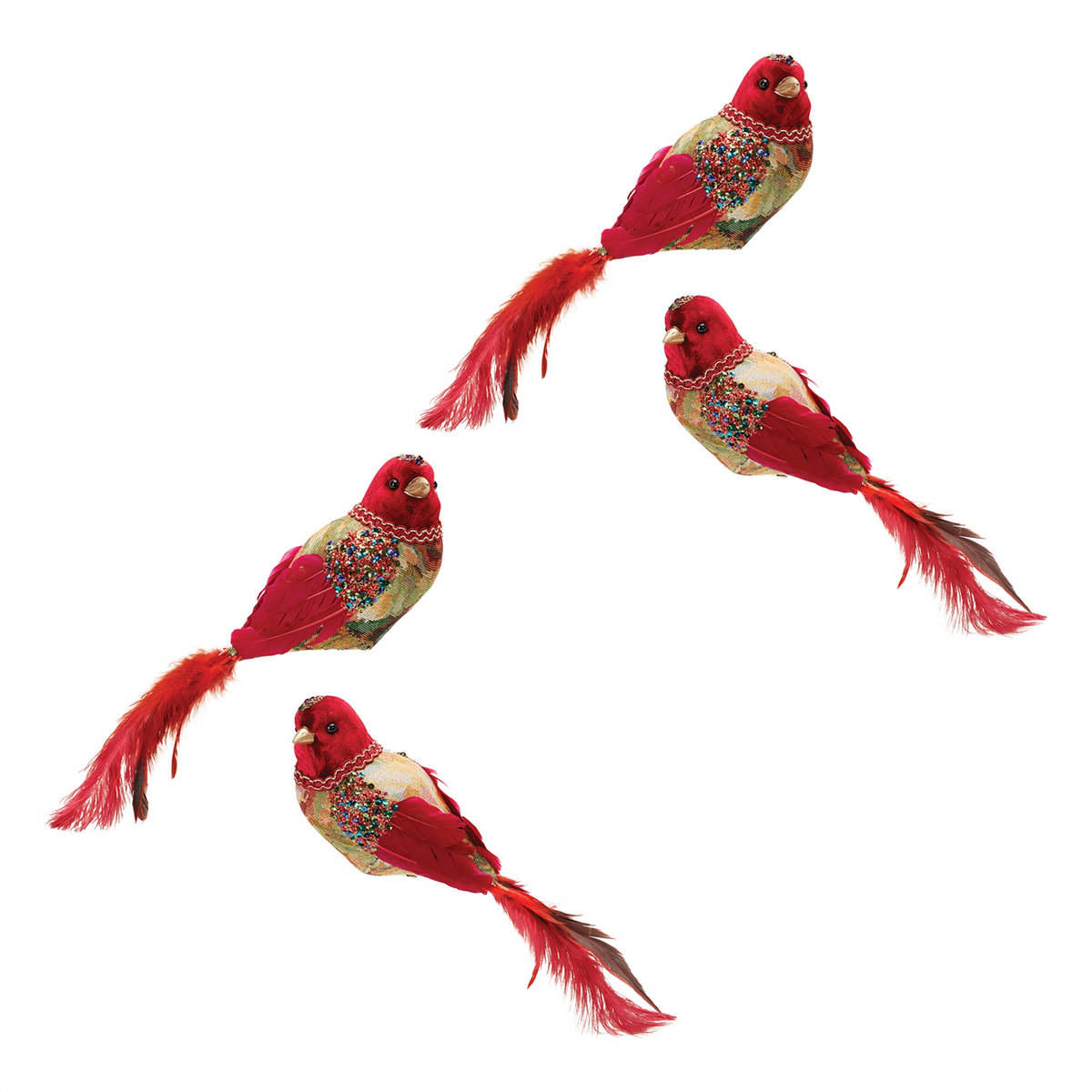 Bird (Set of 4) 13.25"L x 5"H Foam/Fabric