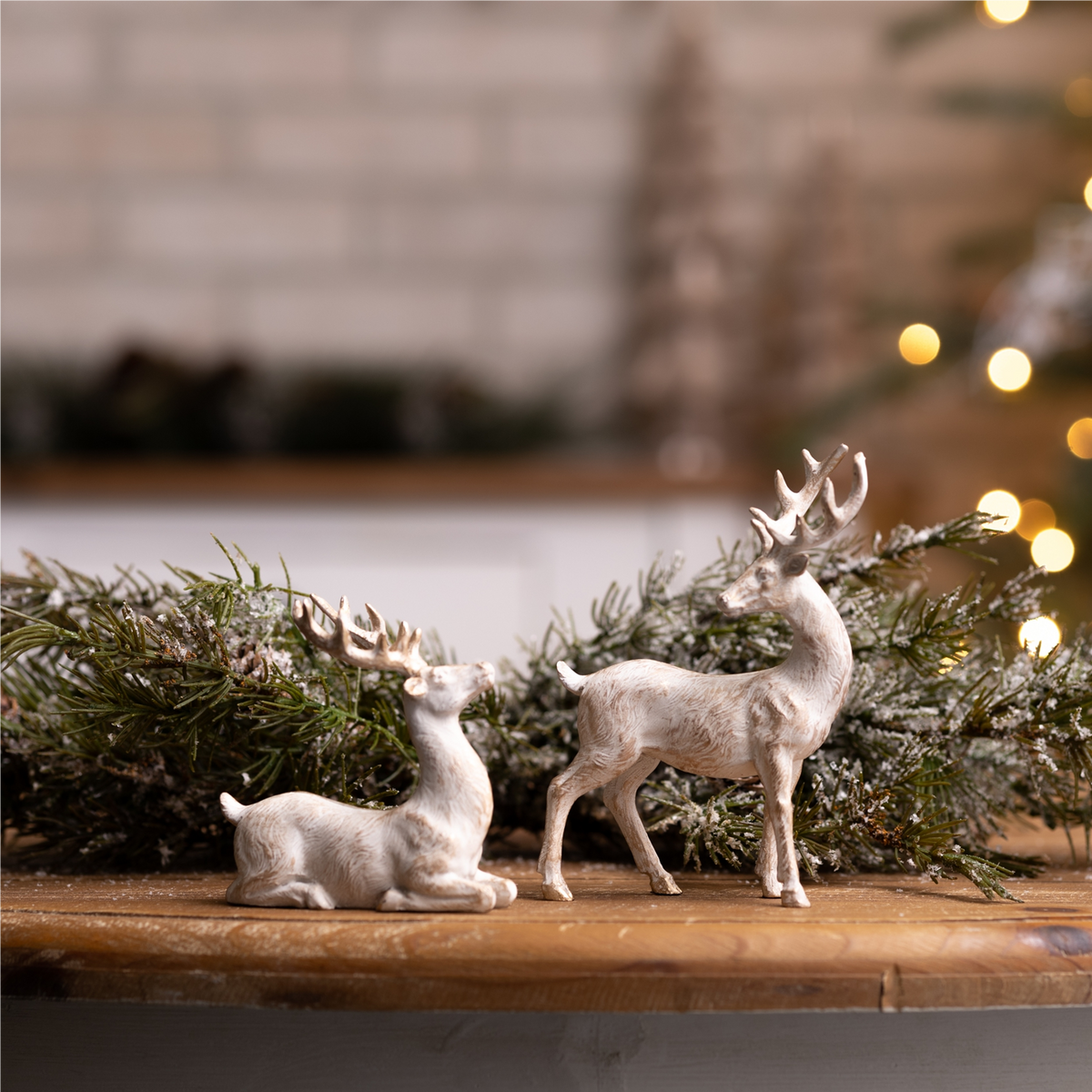 Brushed Gold Holiday Deer Figurine (Set of 6)
