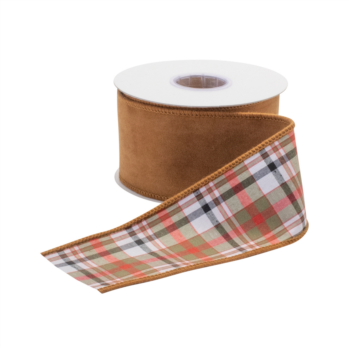 Burnt Orange Polyester Wired Ribbon (Set of 2)