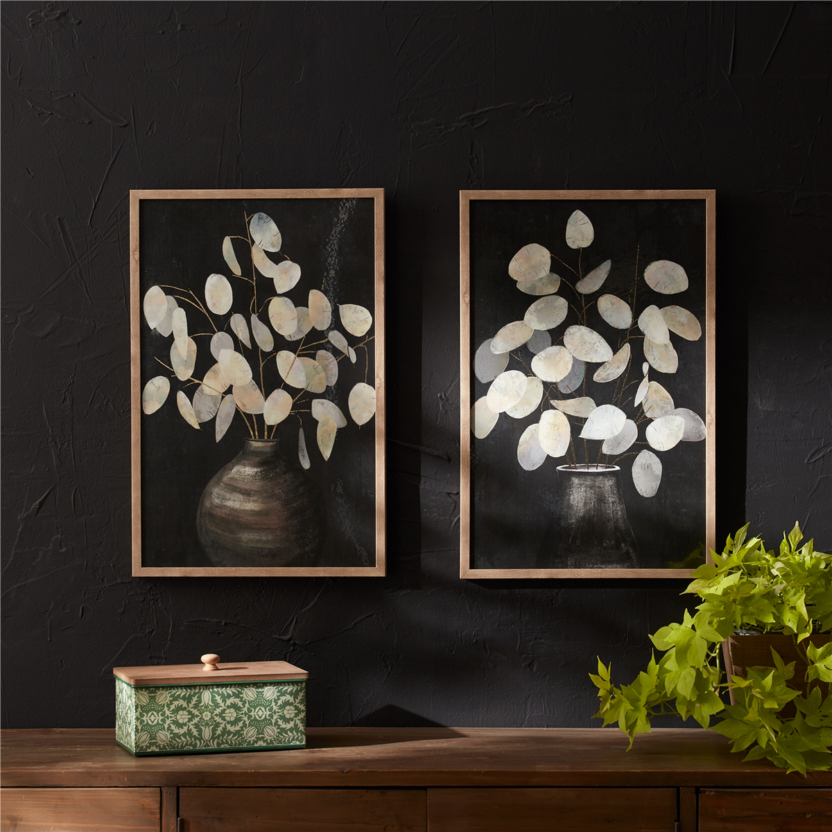 Beige Eucalyptus Print (Set of 2)