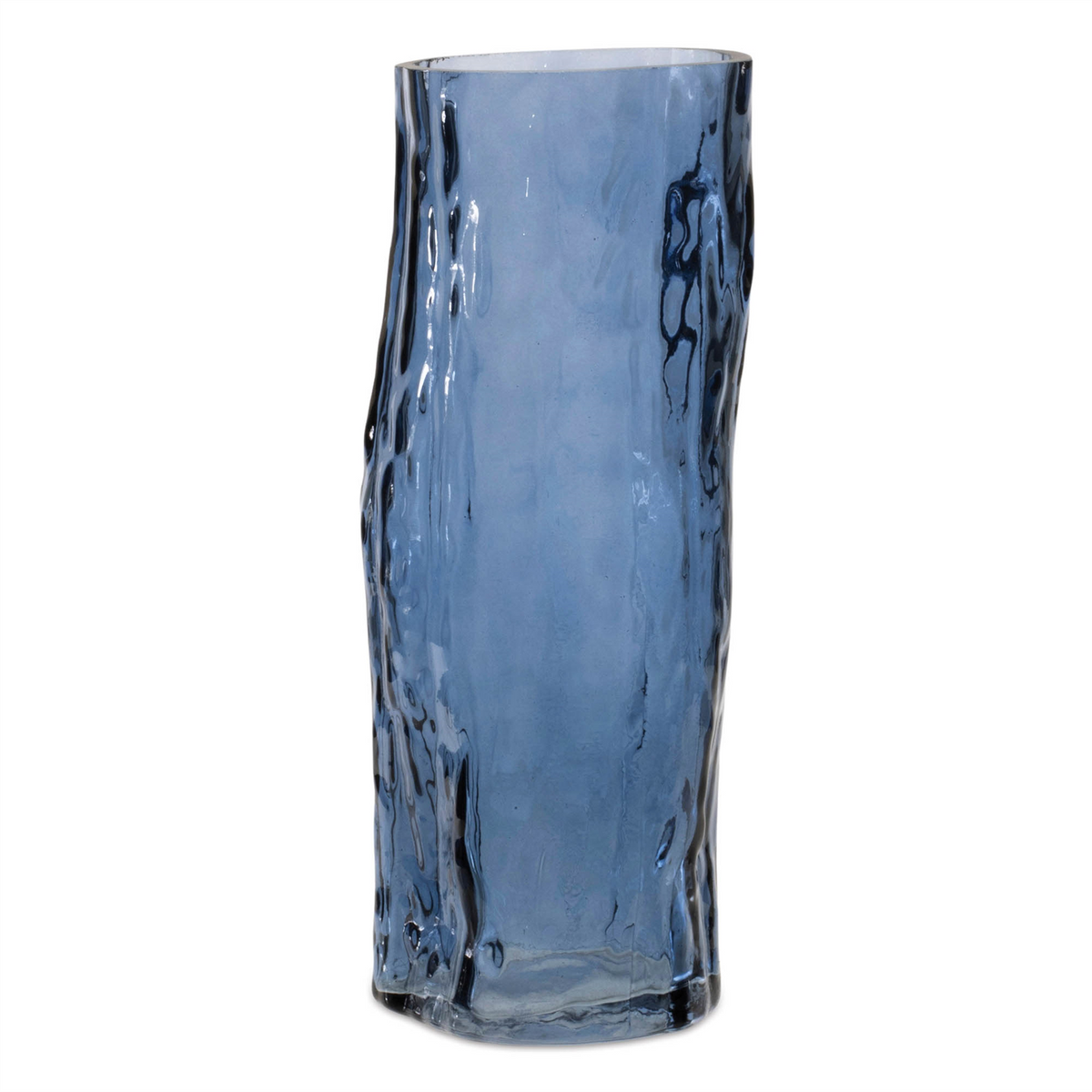 Blue Wavy Glass Vase (Set of 2)