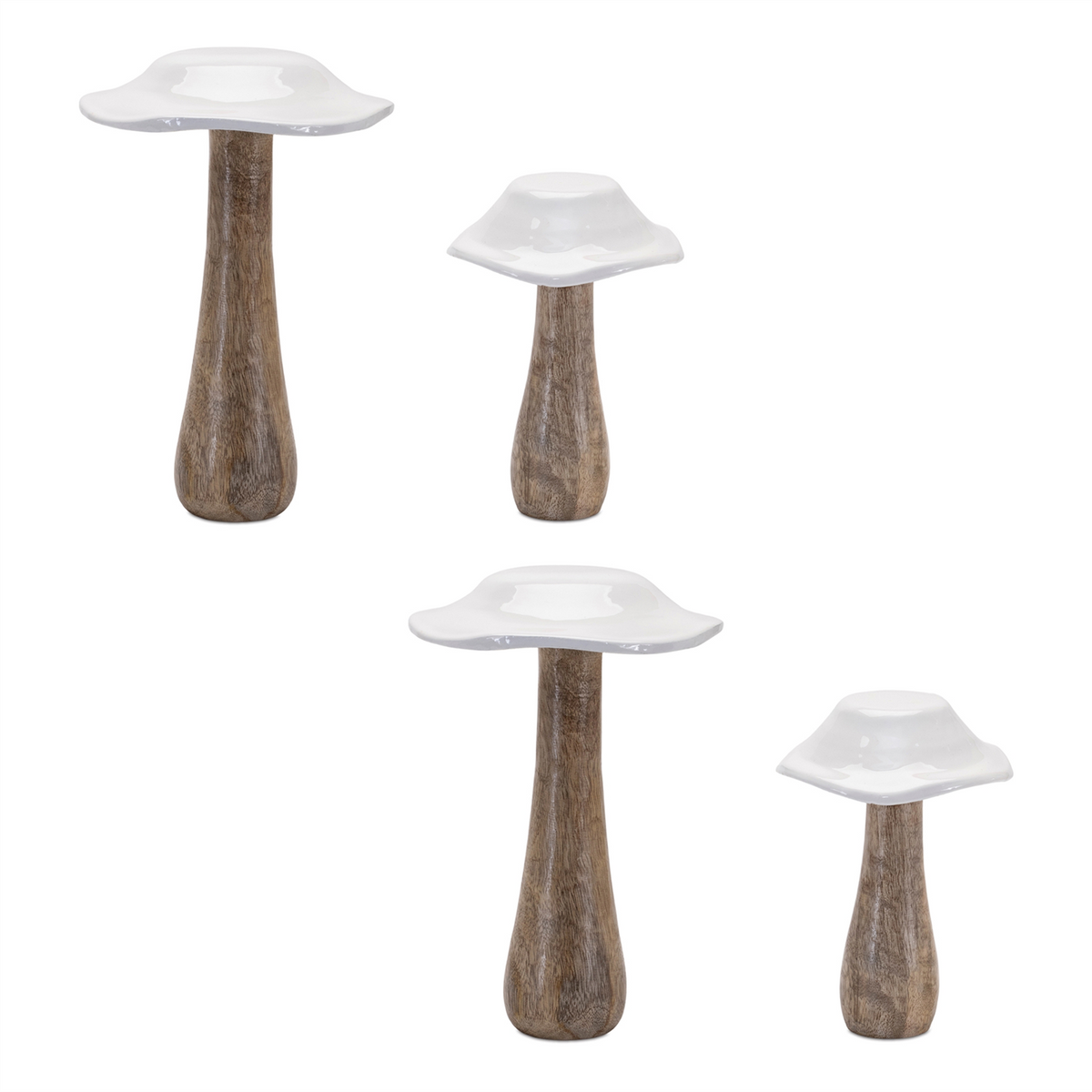 Wood Mushroom Decor (Set of 4)