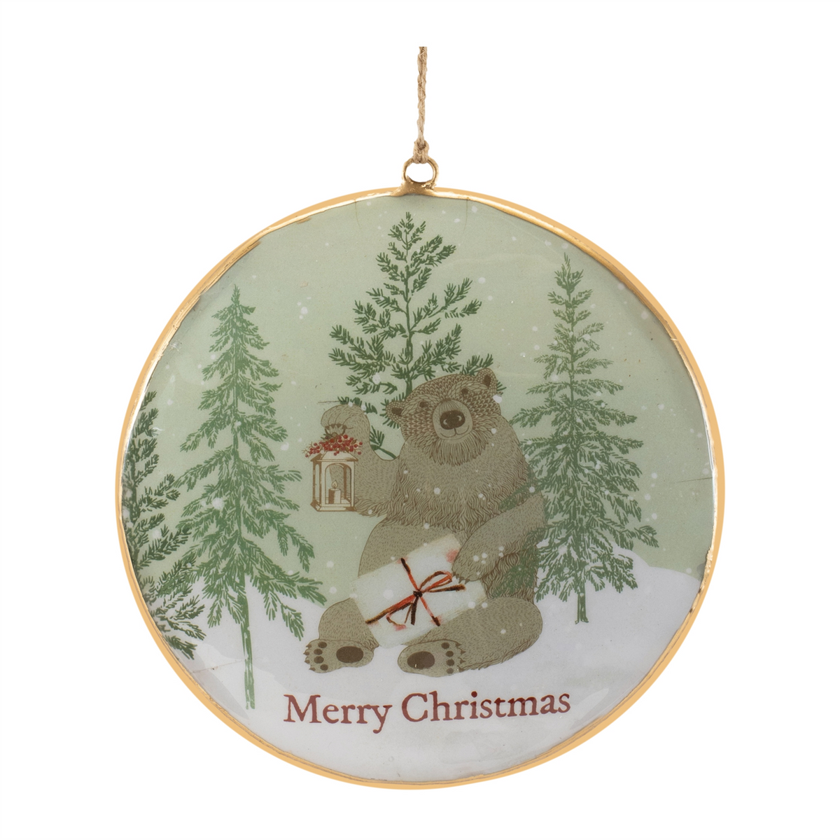 Woodland Christmas Sentiment Disc Ornament (Set of 6)