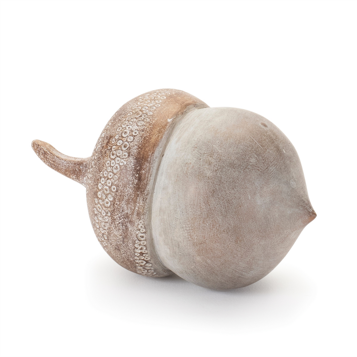 White Washed Etched Acorn (Set of 6)