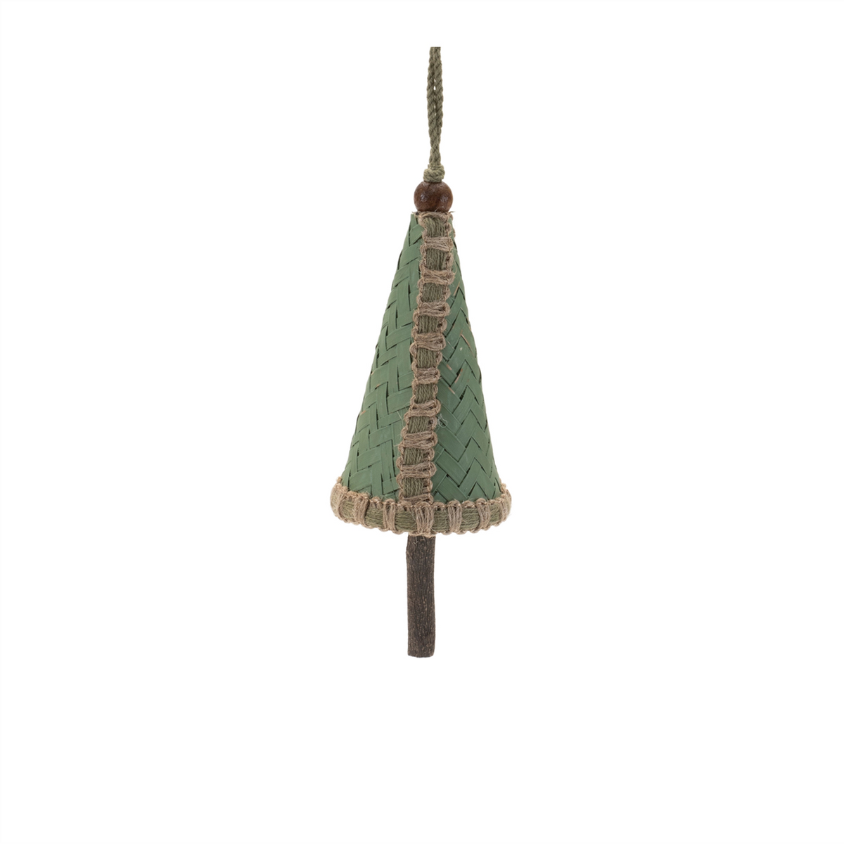 Woven Bamboo Pine Tree Ornament (Set of 4)