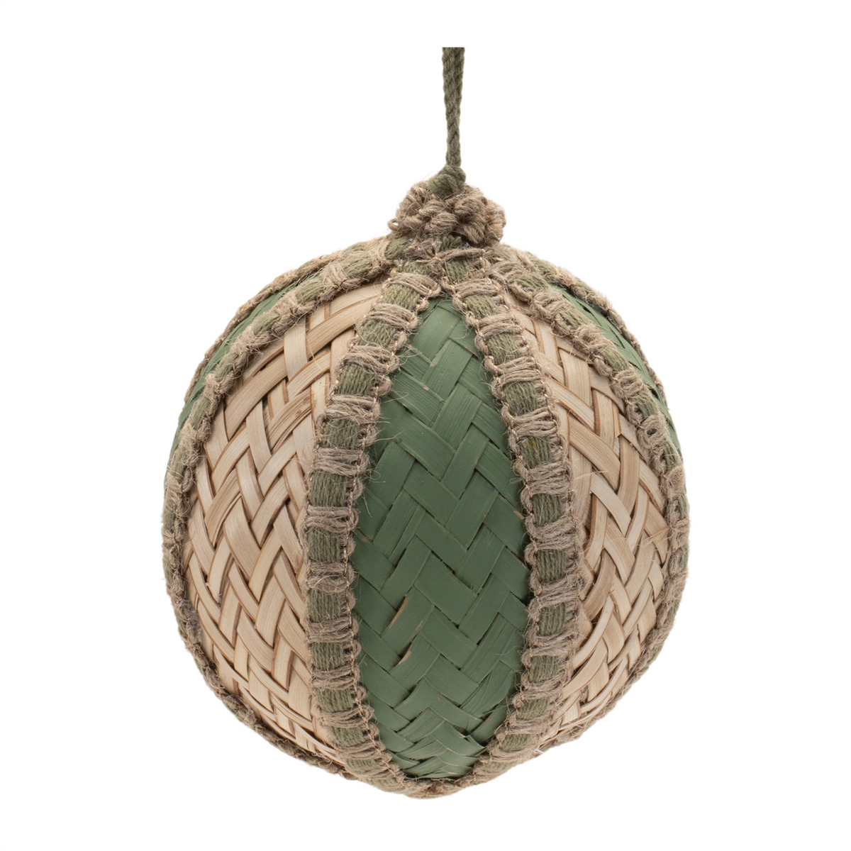 Woven Bamboo Ball Ornament (Set of 4)