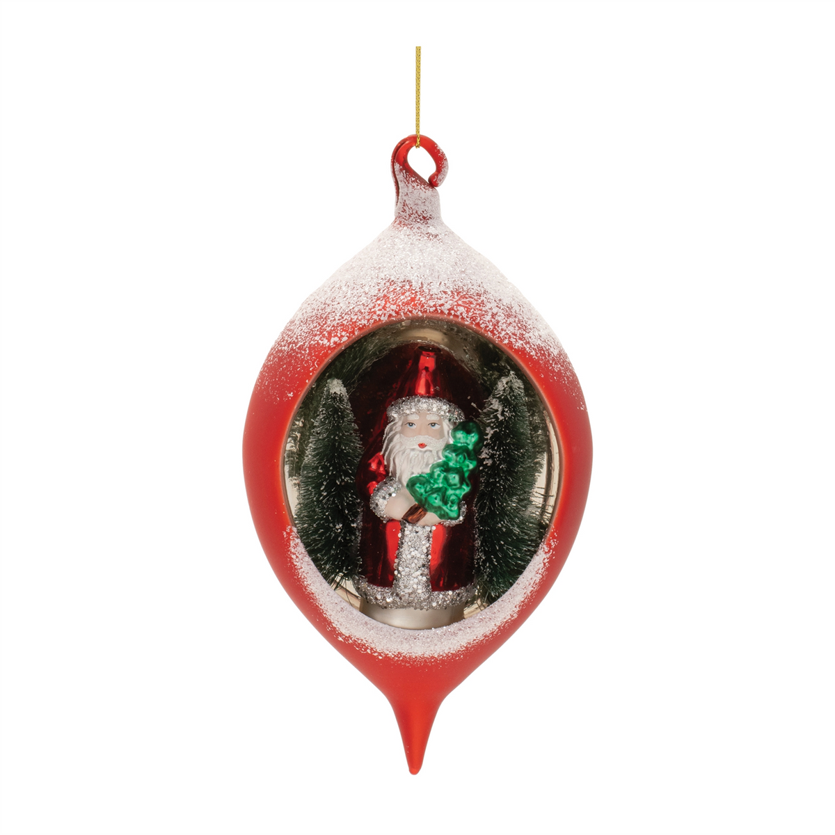 Mercury Glass Ornament with Pine Trees (Set of 6)