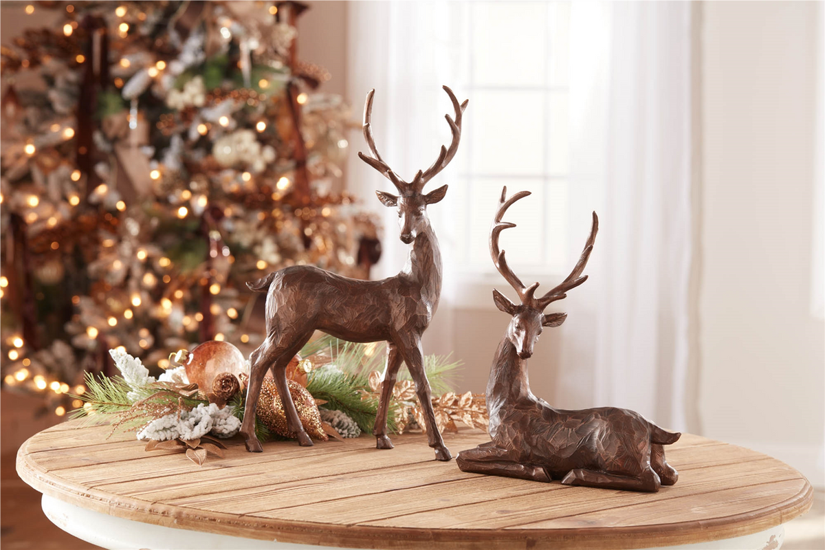 Winter Deer Figurine (Set of 2)