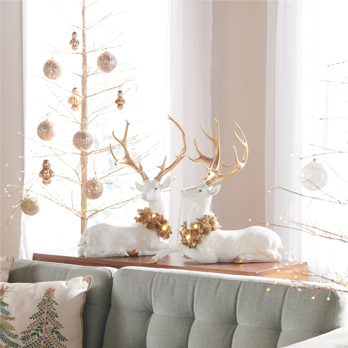 LED Holiday Deer Figurine (Set of 2)