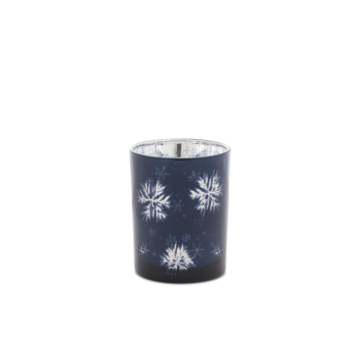 Frosted Votive Candle Holder with Snowflake Design (Set of 2)