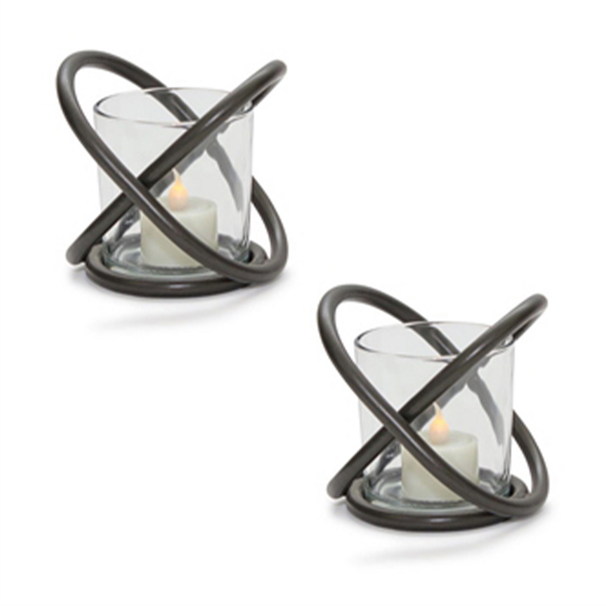 Votive Holder (Set of 2) 4”H Metal/Glass