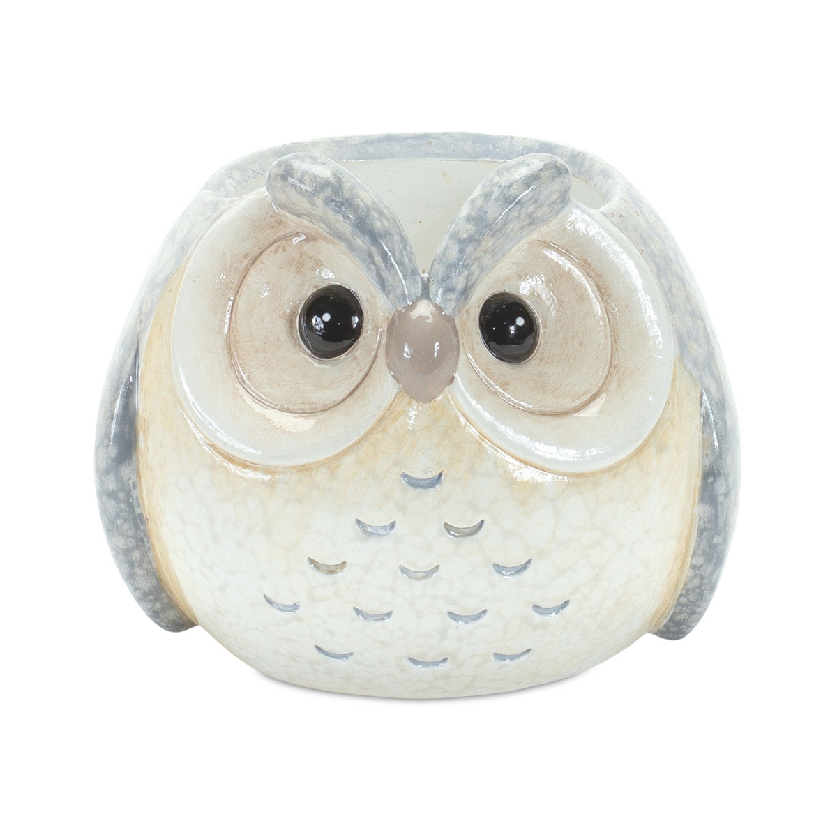 Whimsical Pastel Terra Cotta Owl Figurine (Set of 3)