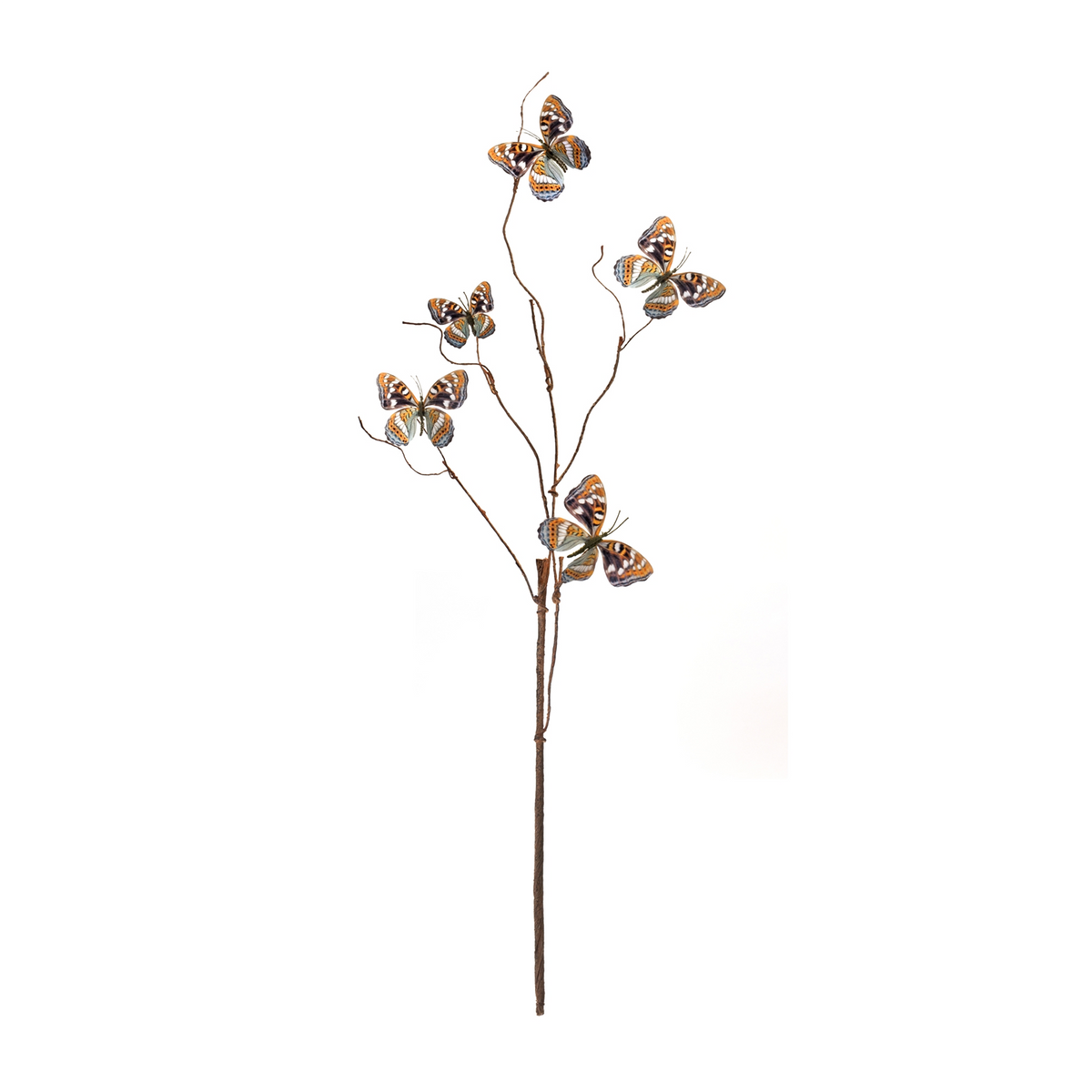Blue and Orange Wire Butterfly Spray (Set of 6)