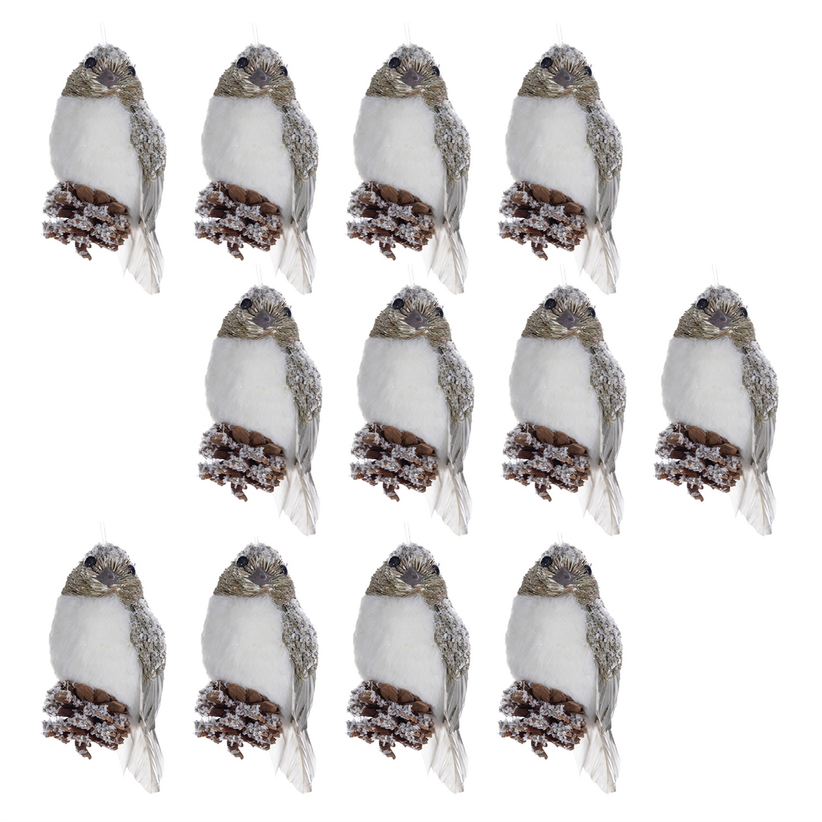 Bird (Set of 12) 5.75”H Foam/Sisal