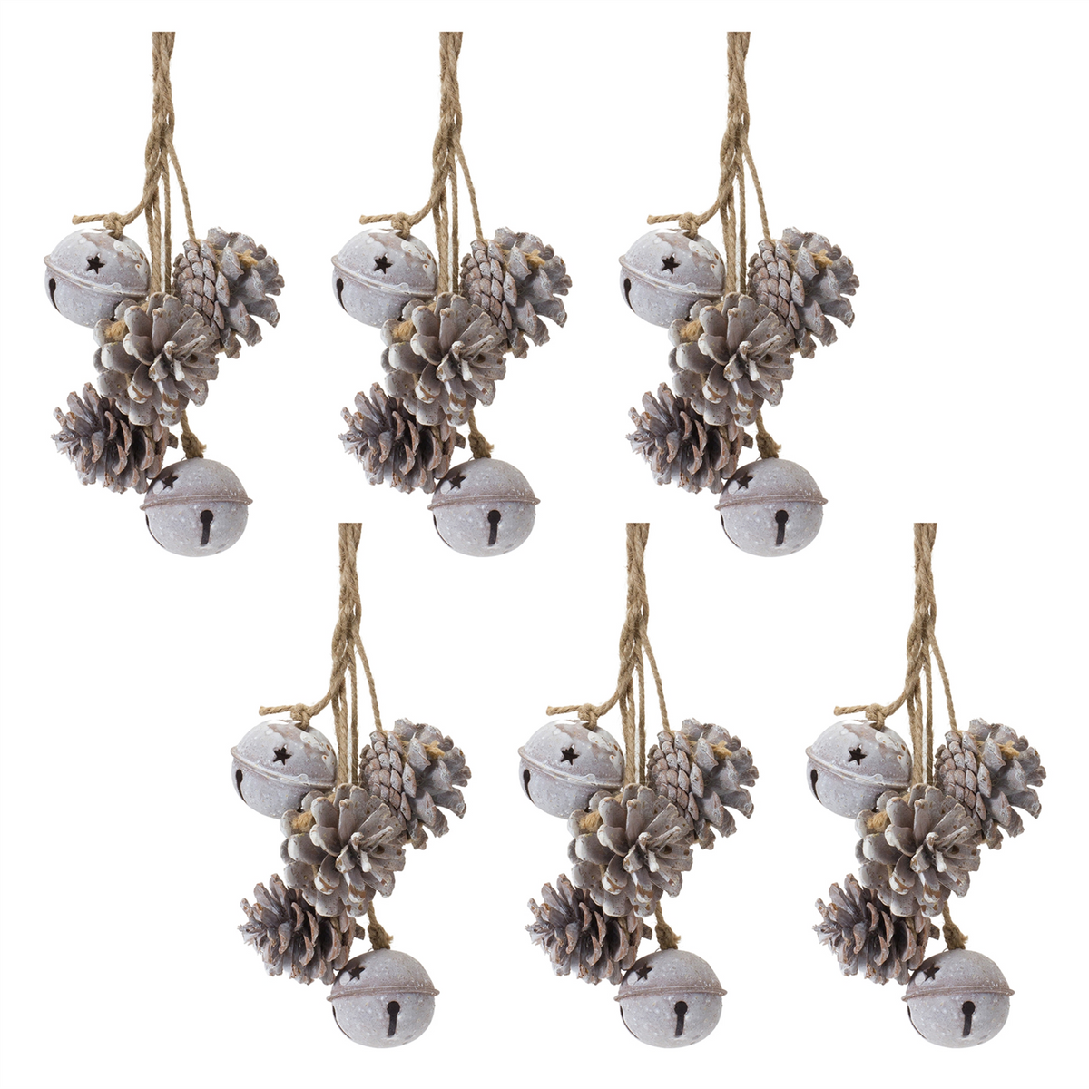 Bell And Pine Cone Ornament (Set of 6)