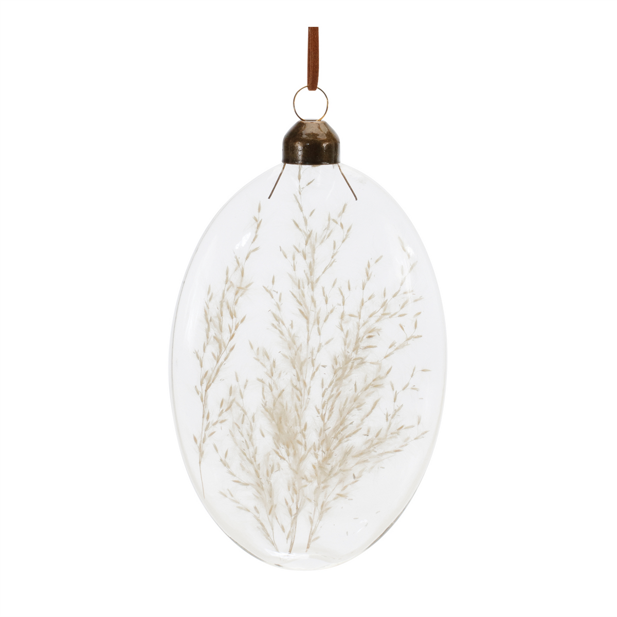 Natural Dried Floral Glass Ornament (Set of 12)