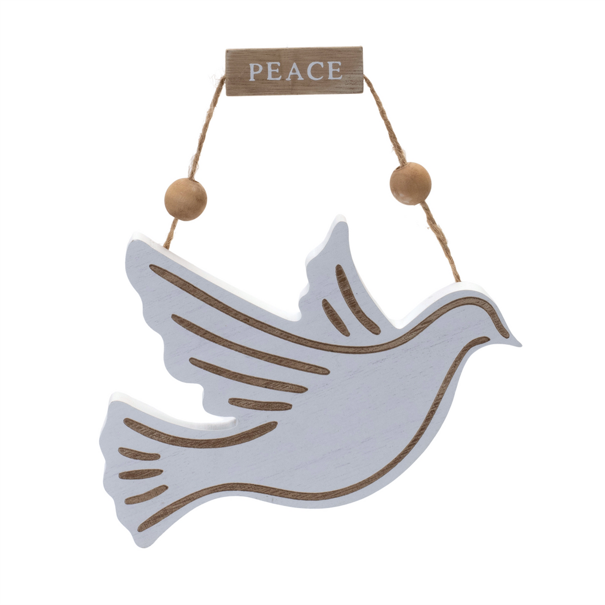 Wood Dove and Angel Sentiment Ornament (Set of 6)