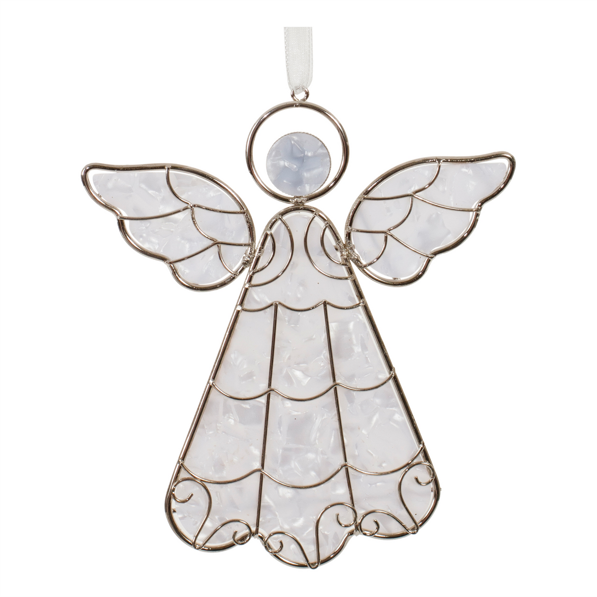 Angel Ornament (Set of 6) 5”H Plastic/Metal