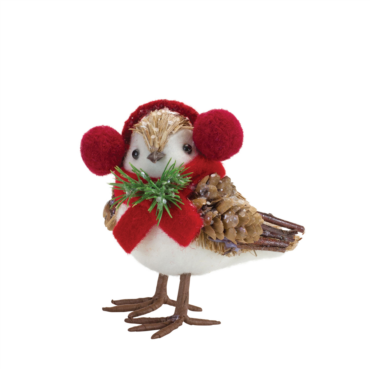 Winter Bird Shelf Sitter with Natural Accents (Set of 12)