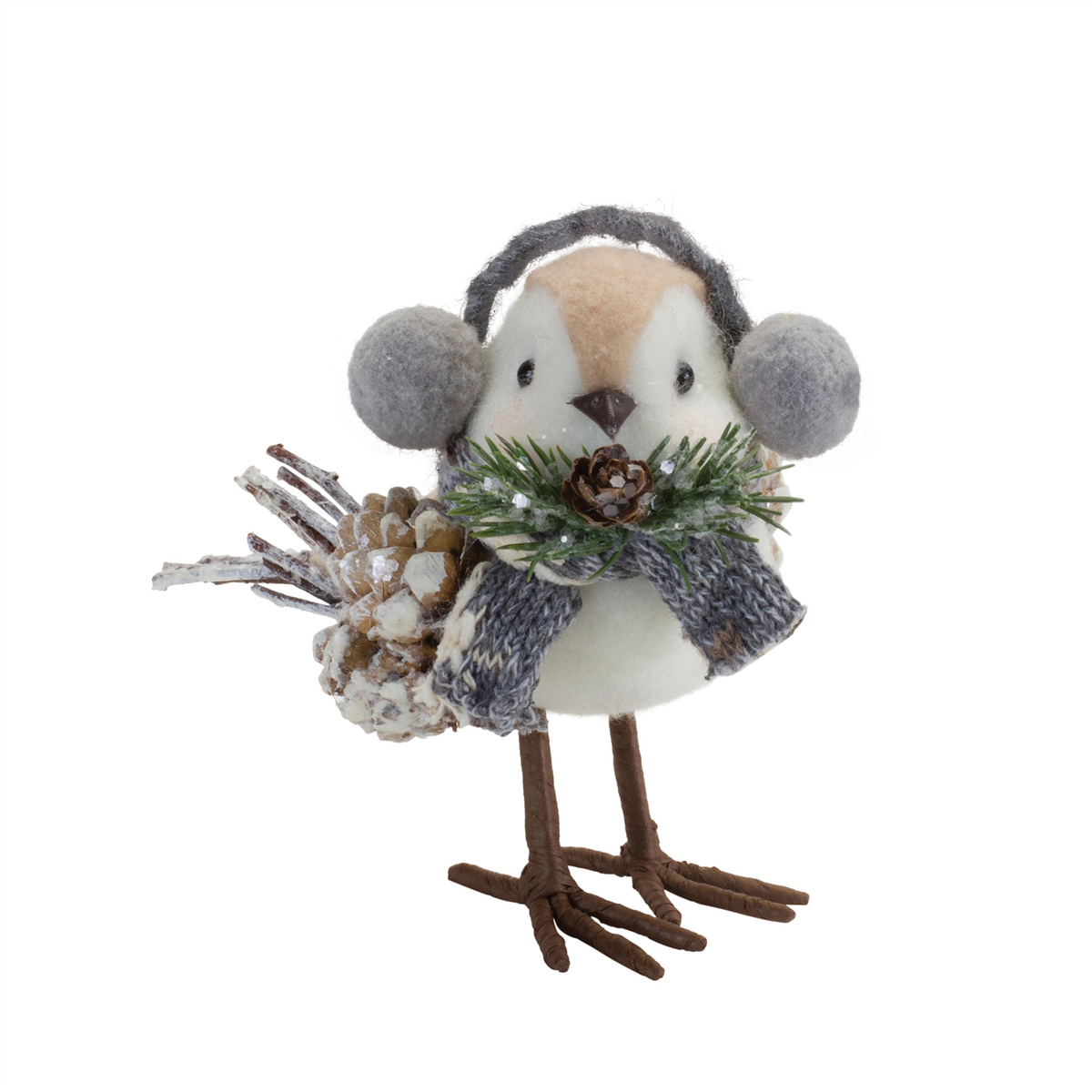 Winter Bird Shelf Sitter with Natural Accents (Set of 12)