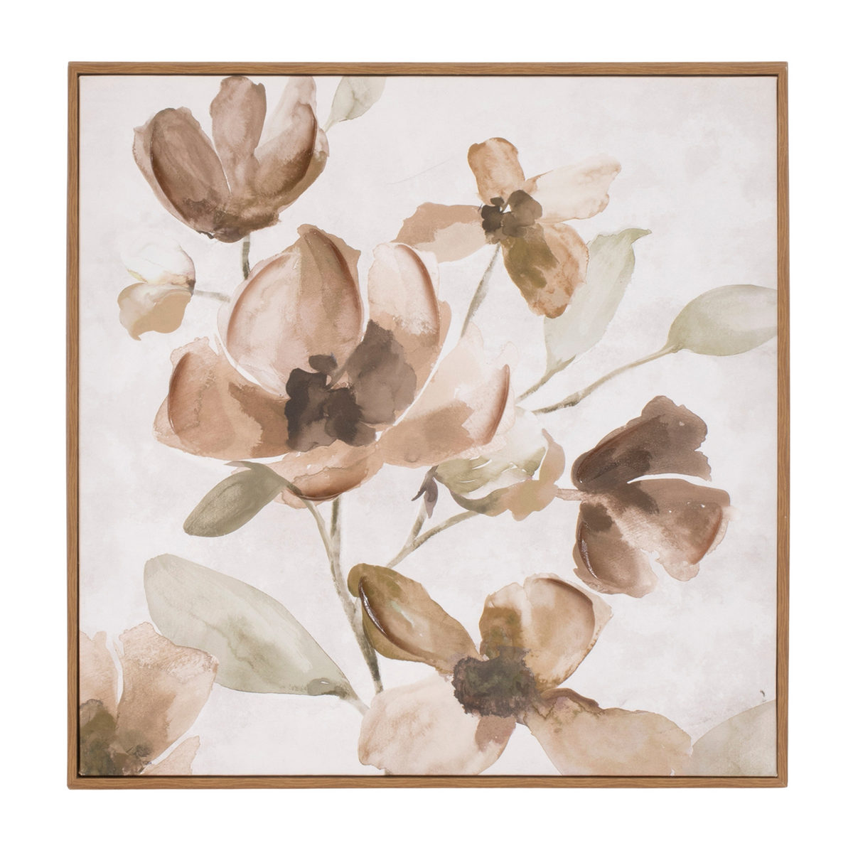Wood Floral Block Plaque (Set of 2)