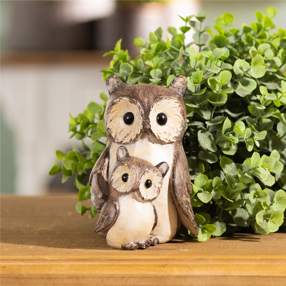Woodland Owl with Baby Figurine (Set of 4)