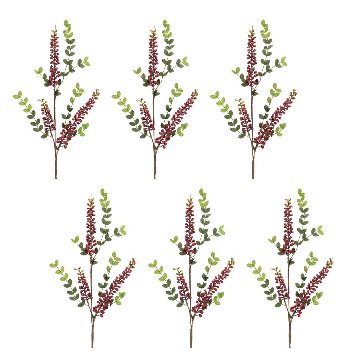 Burgandy Berry Foliage Spray (Set of 6)