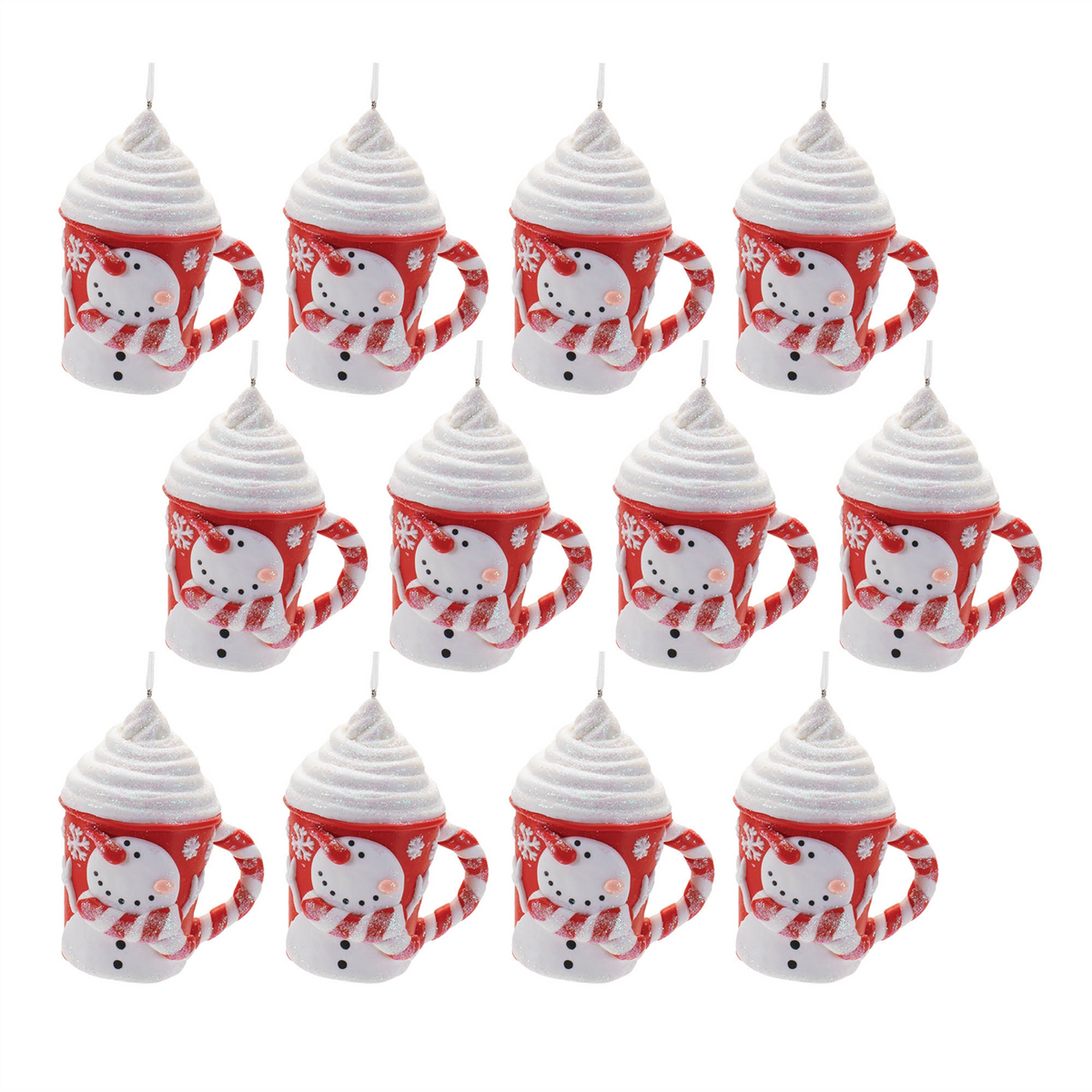 Cup Ornament (Set of 12) 3.5”H Clay Dough