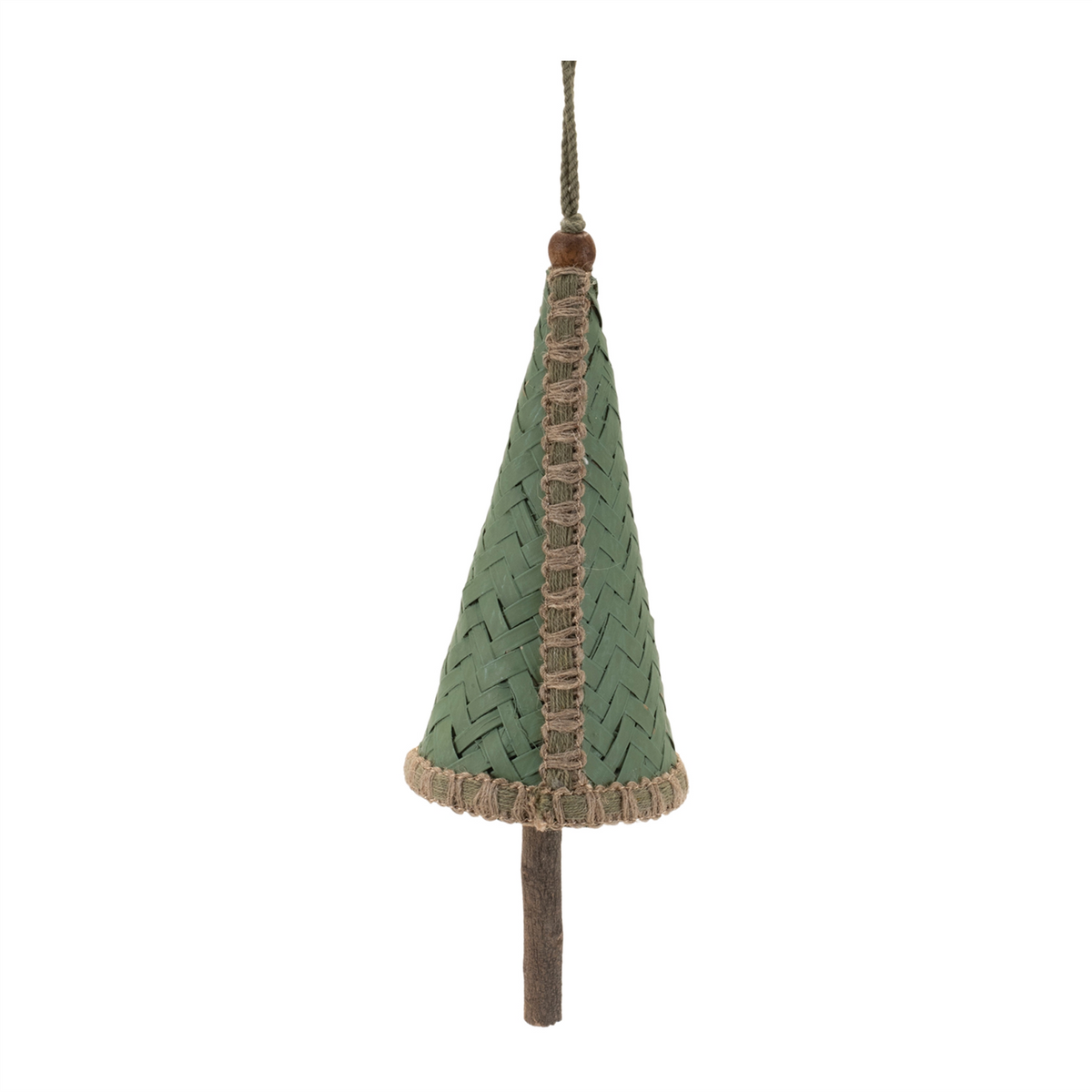 Woven Bamboo Pine Tree Ornament (Set of 4)