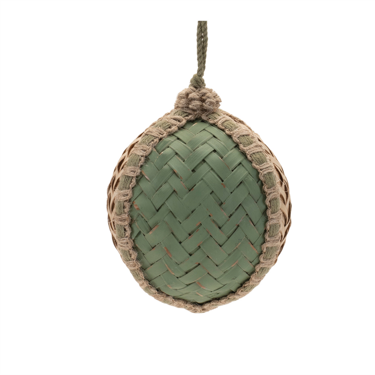Woven Bamboo Ball Ornament (Set of 4)