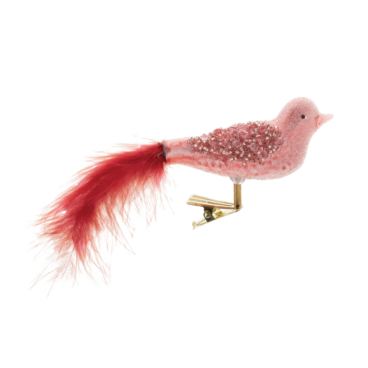 Bird Ornament (Set of 12) 6"L x 2"H Glass
