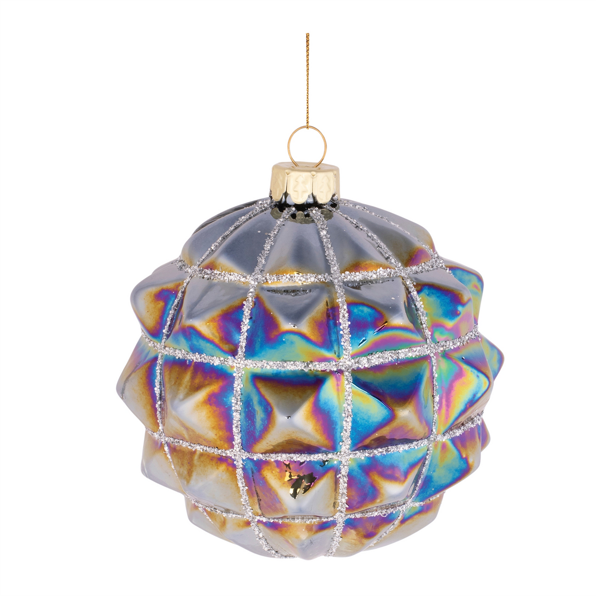 Ball Ornament (Set of 6) 3"D, 4"D Glass