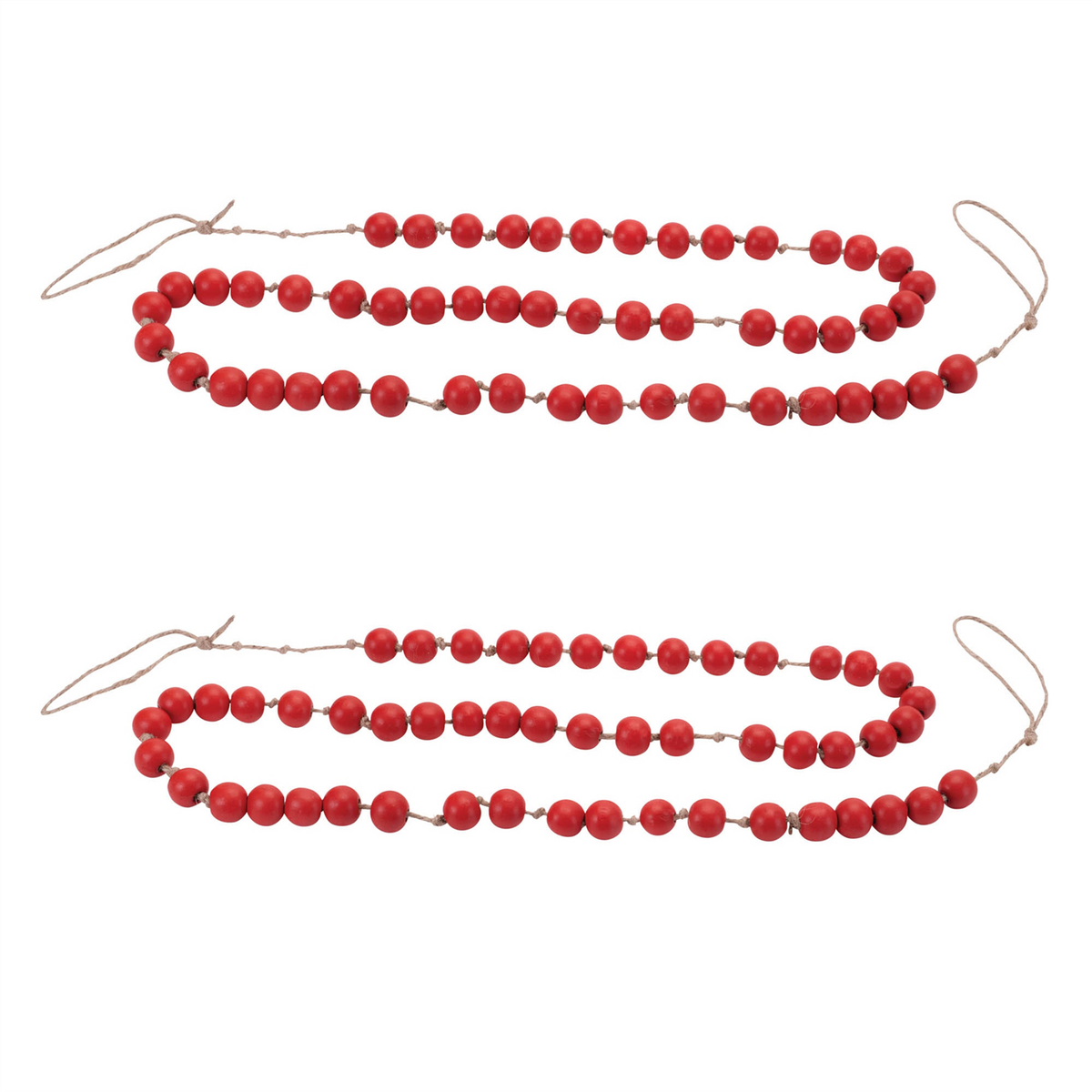 Wood Beaded String Garland (Set of 2)