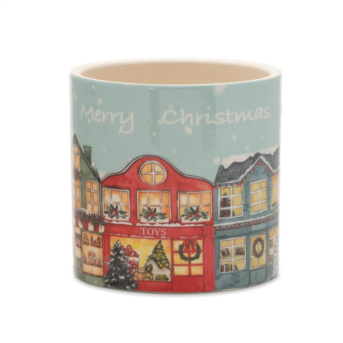 Merry Christmas Village Planter (Set of 2)