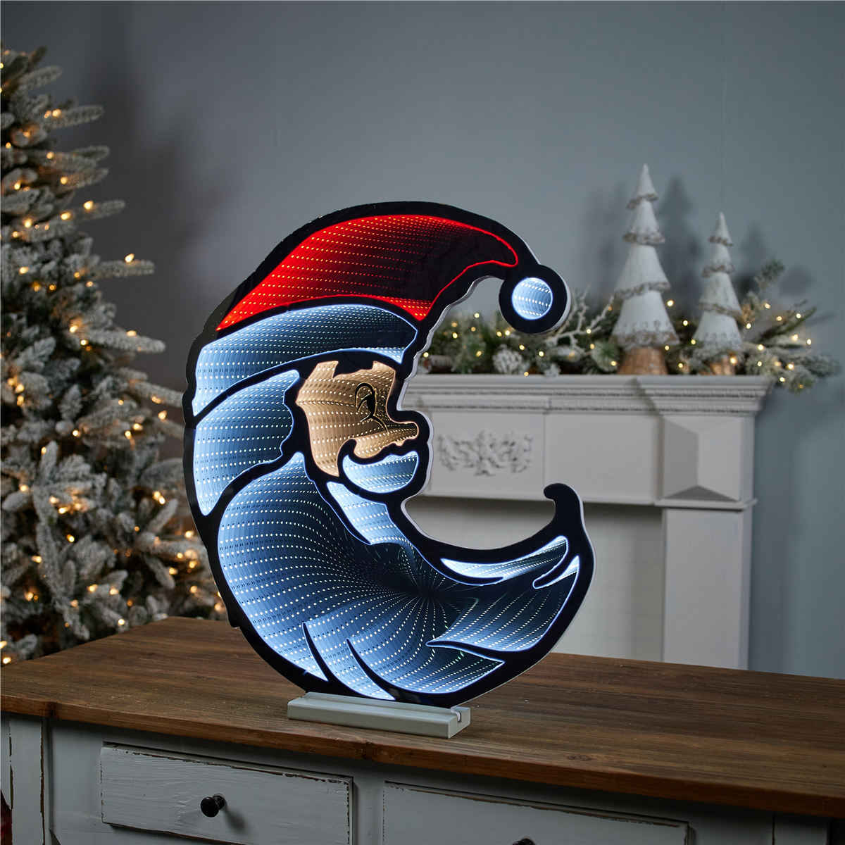 Santa Half Moon Ekkolight 23"H